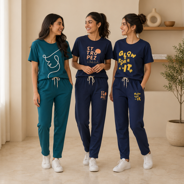 3 Women Cotton T-Shirt + Trouser (N-4)