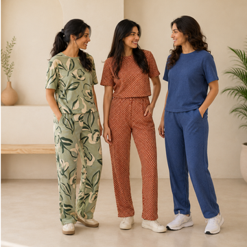 3 Women Cotton T-Shirt + Trouser (N-6)