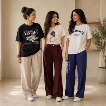 3 Women Cotton T-Shirt + Trouser (N-7)
