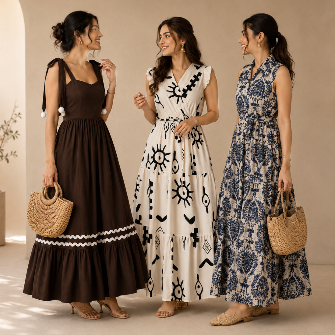 3 Printed Maxi Dress – Style Meets Comfort | MD-01