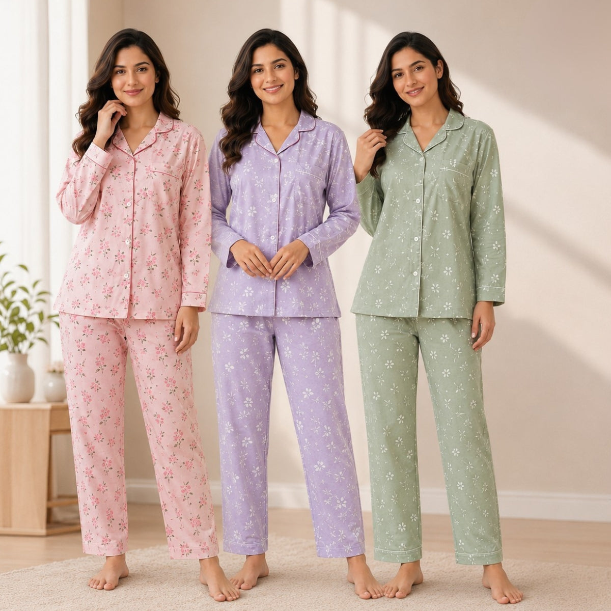 3 Combo Cotton Night Suits (3NS-30)