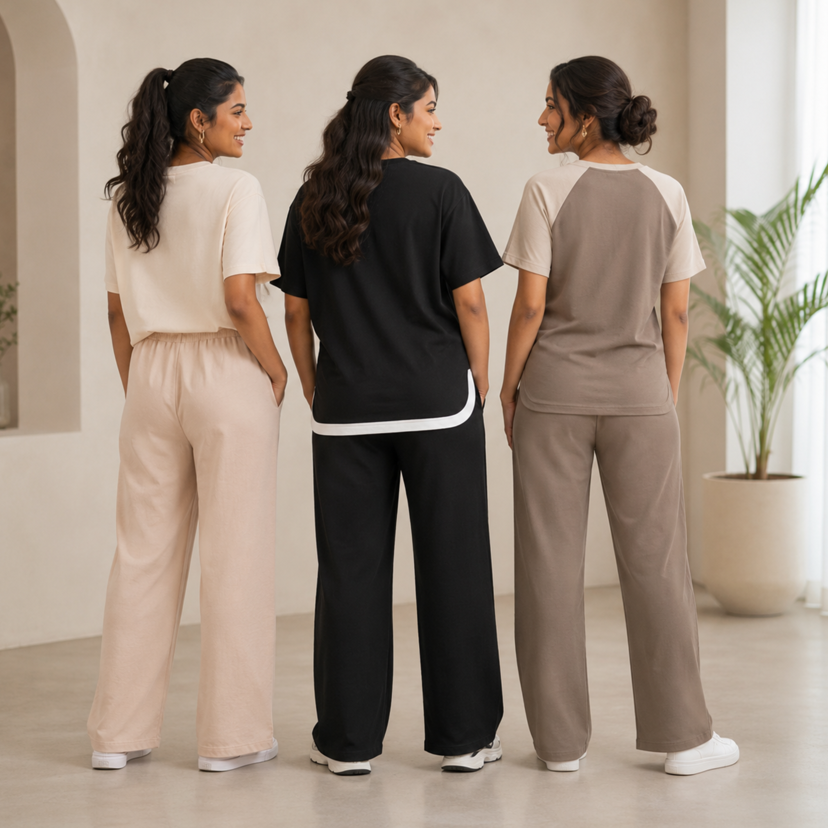 3 Women Cotton T-Shirt + Trouser (N-2)