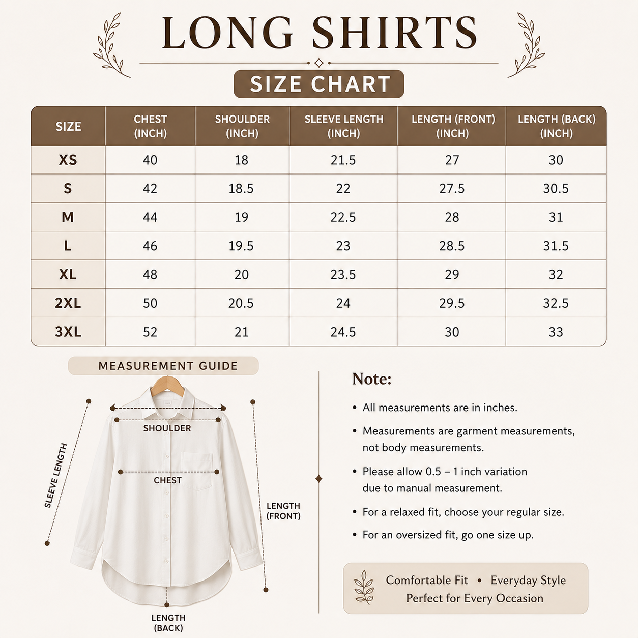 3 Casual Long Shirts ( S3 )