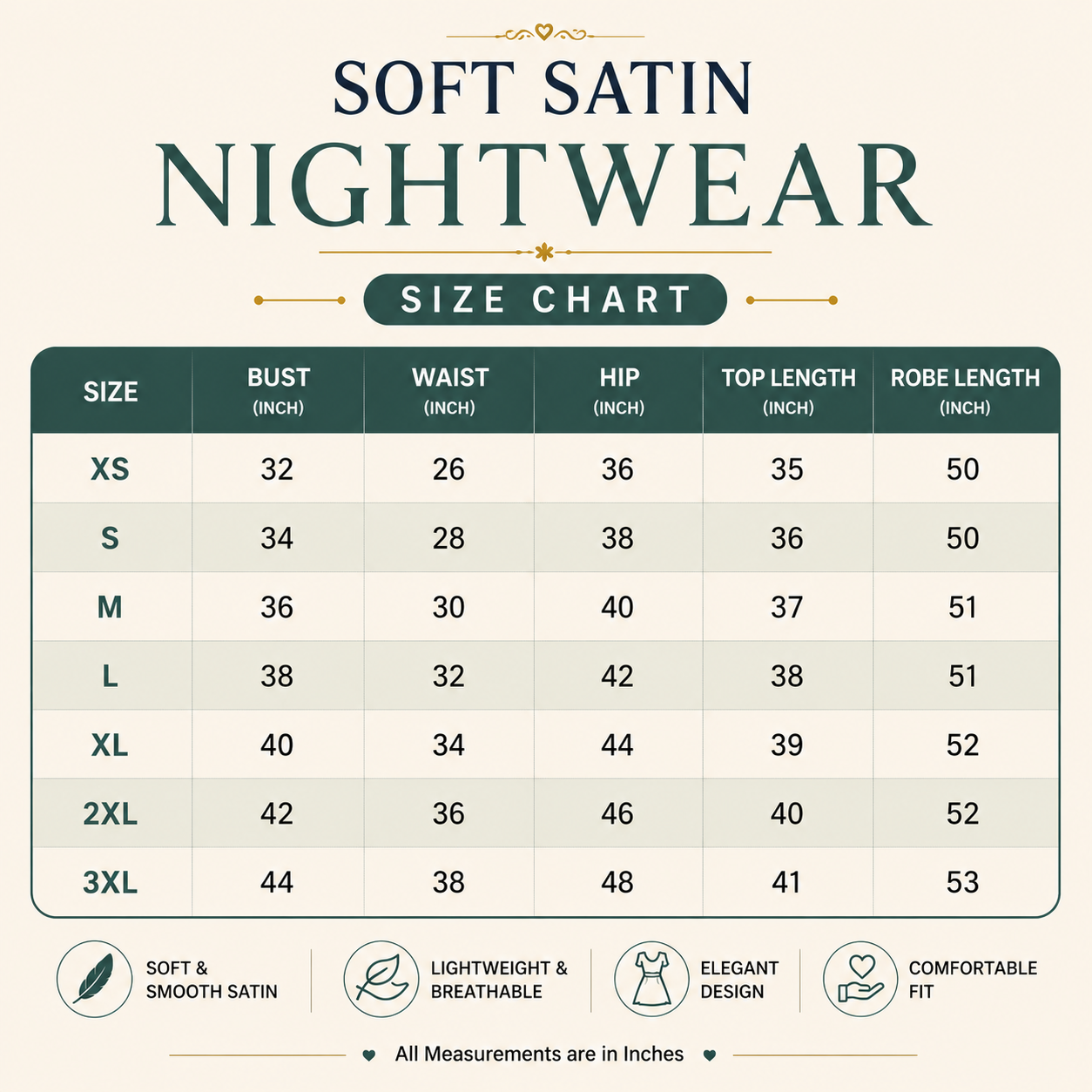 3 Soft Satin Nightwear ( N-2 )