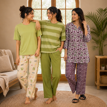 3 Cotton T-Shirt + Trouser Set (T-2)