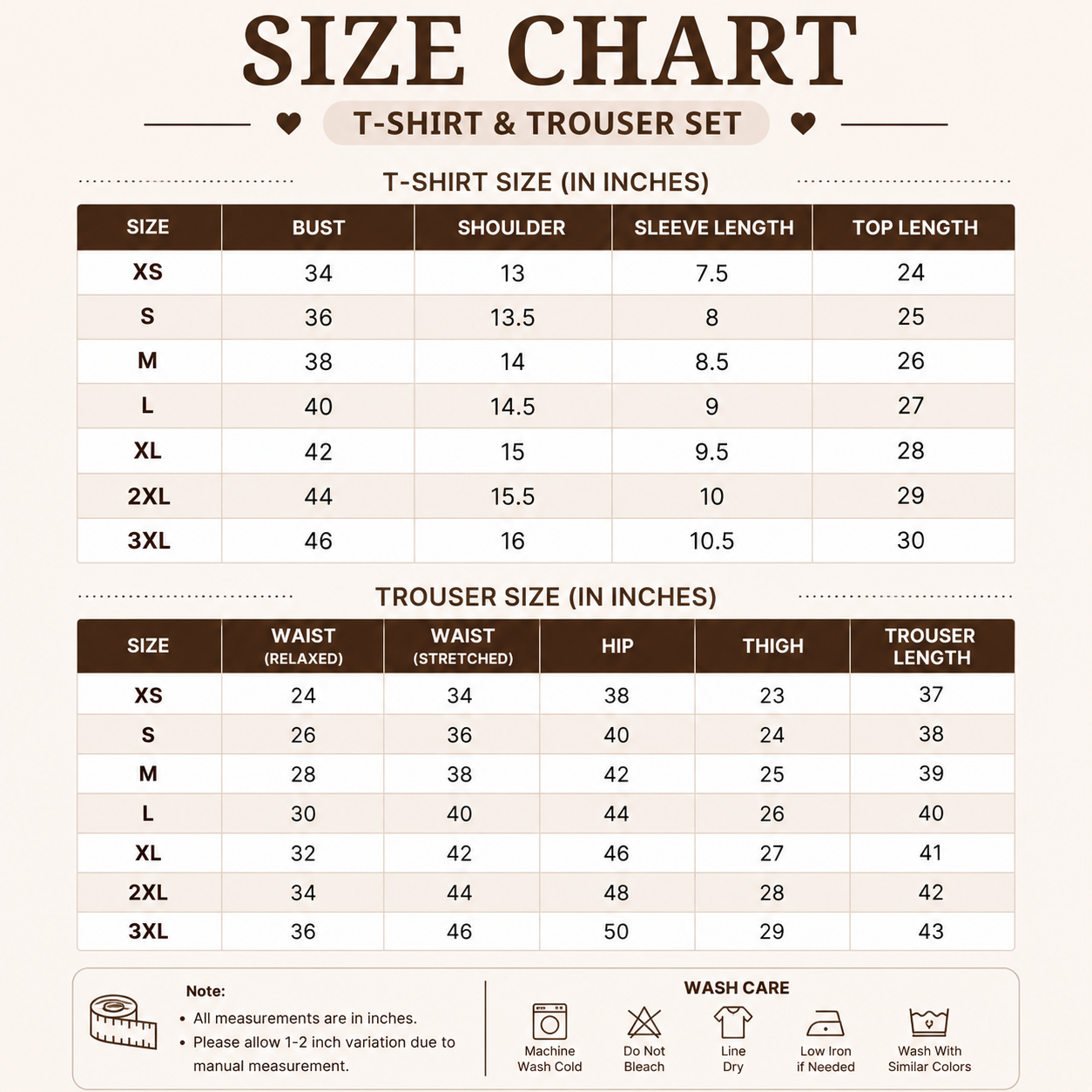 3 Cotton T-Shirt + Trouser Set (T-3)
