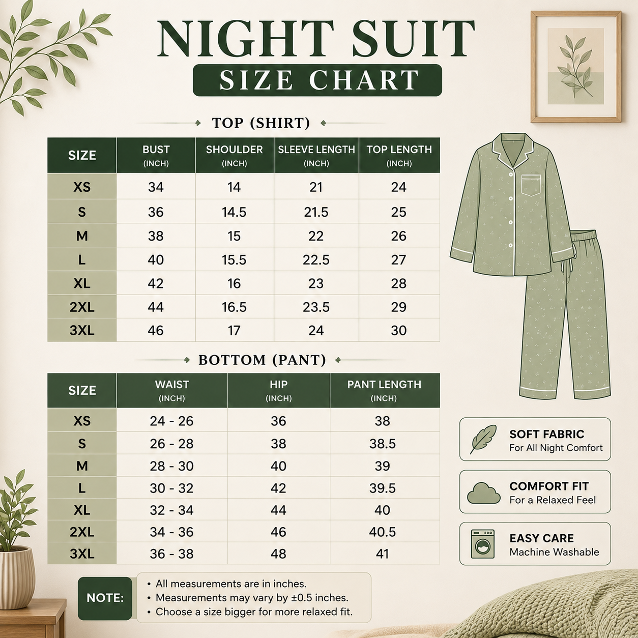 3 Night Suit Collection ( C9 )
